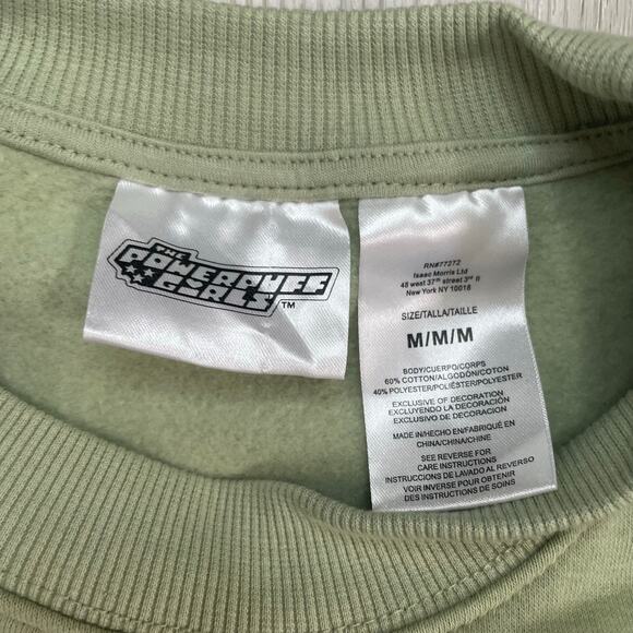 Cartoon Network PowerPuff Girls Sage Green Fleece Pullover Hoodie Women’s Size M - Picture 4 of 8